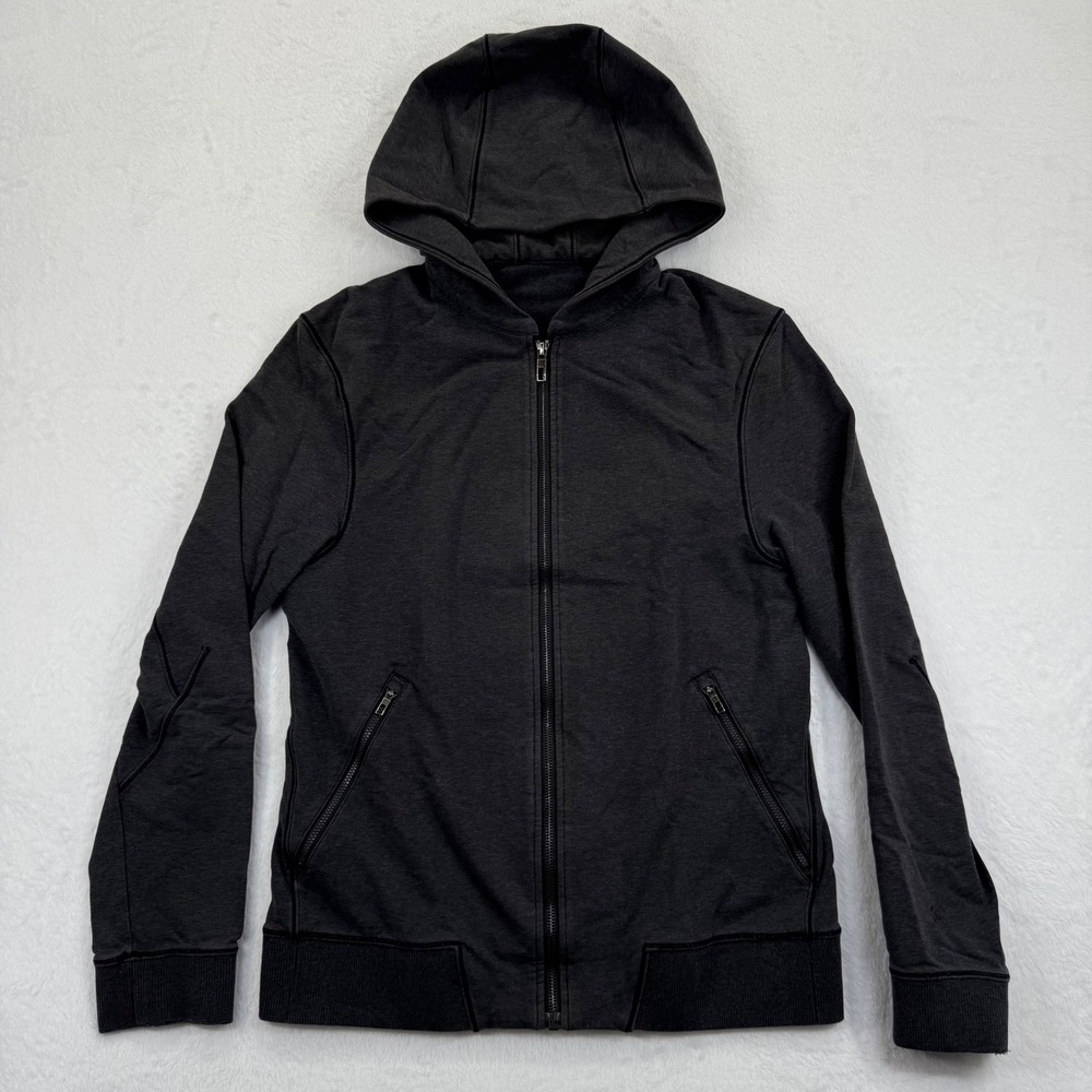 Lululemon Cross Cut Hoodie Heathered Black Jacket‎ Activewear Loungewear S